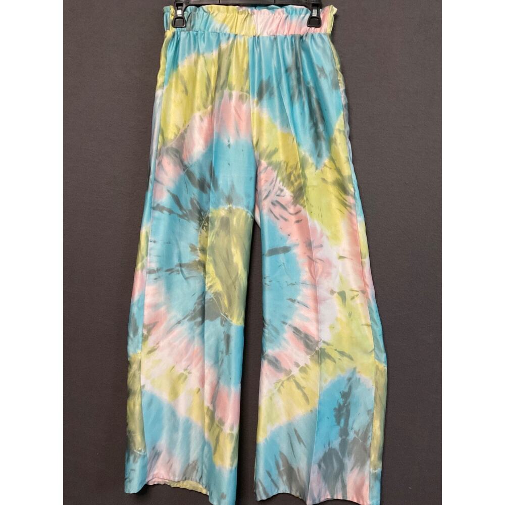 Spoon Jeans Boho Tie Dye Pants Small Wide Leg Lounge Feminine 90's‎ Paperbag